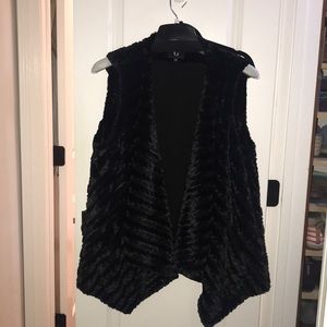 Black Faux Fur Vest